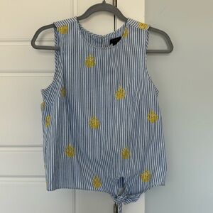 J. Crew Striped Top with Pineapple Embroidery - Sz 2 - worn once